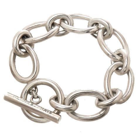 hermes silver chain bracelet